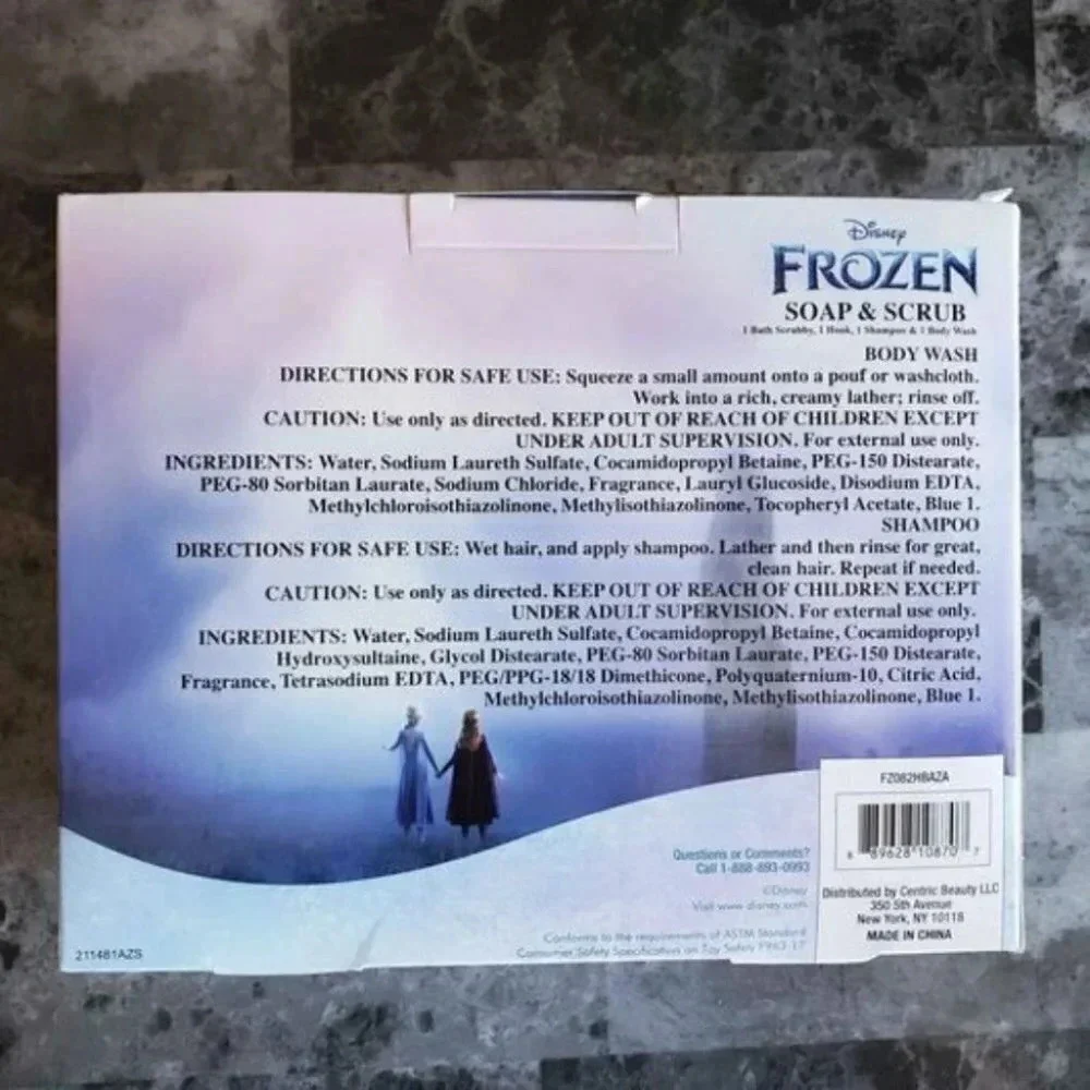 Frozen Soap and Scrub Bath set with Stuffed Animal and Red Bath Paint